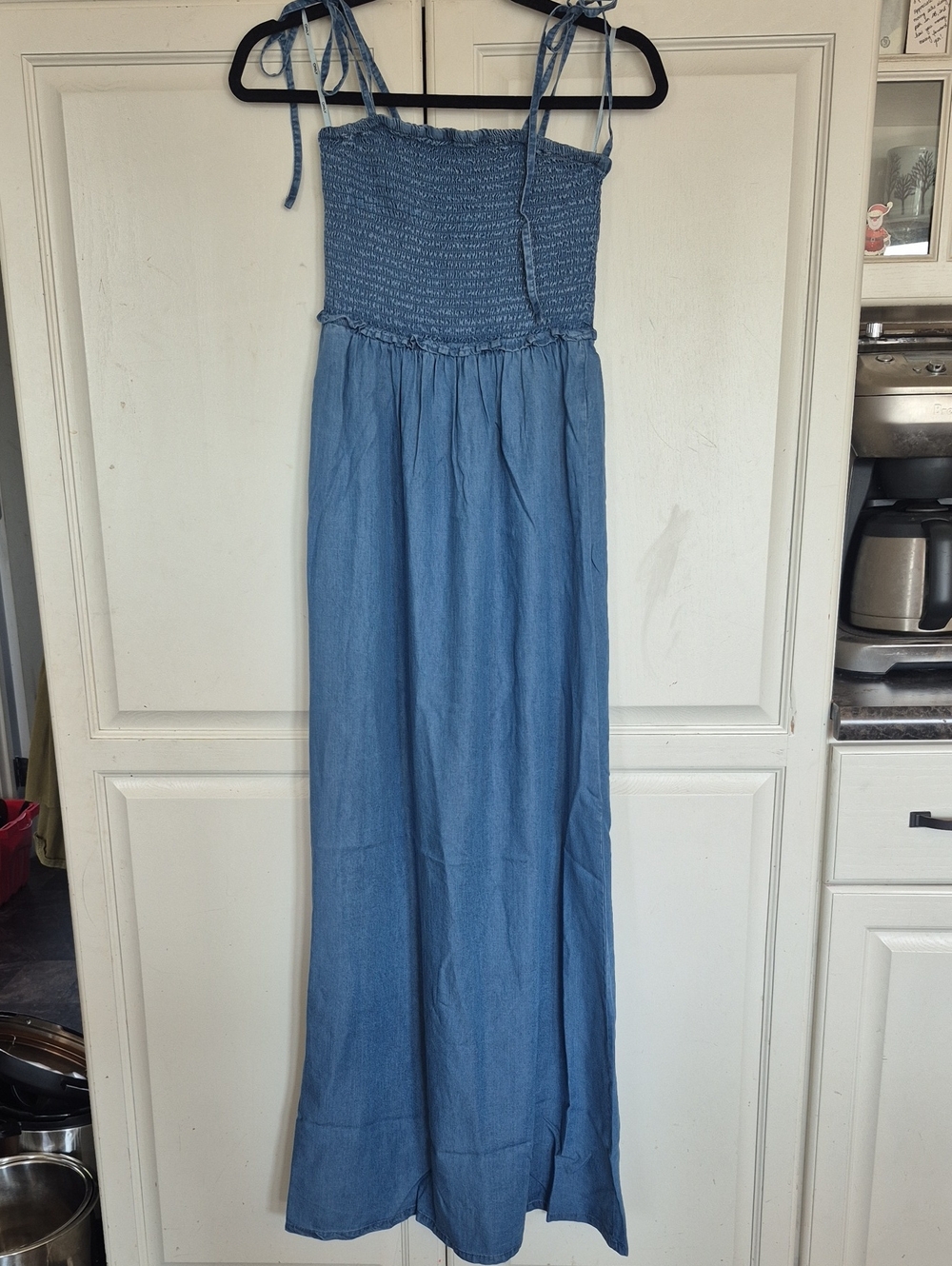 Only Light Blue Smocked Tencel Maxi Dress NWT